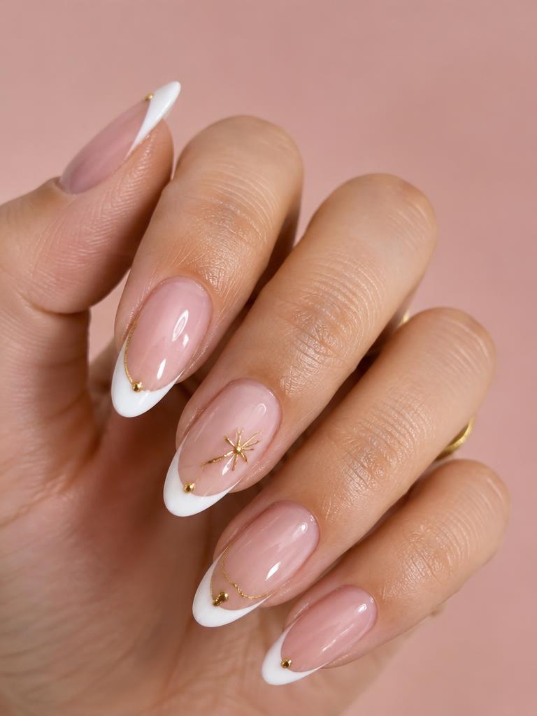 French tips with gold